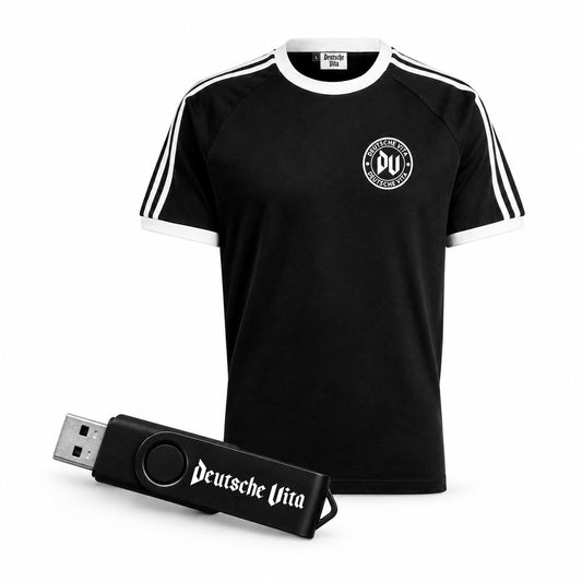 DV2 USB-Stick + Ringershirt Schwarz